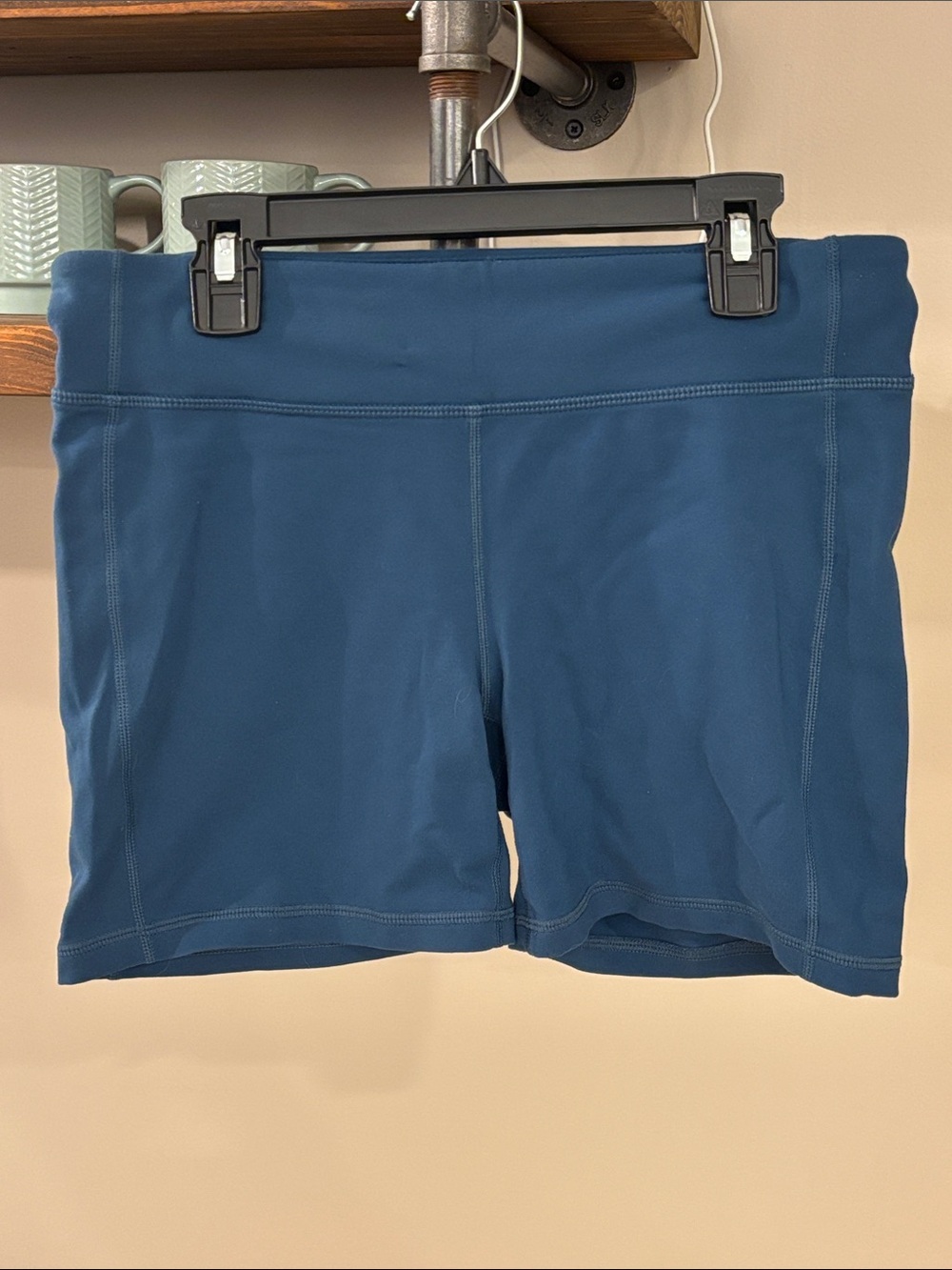 Athleta Deep Teal Blue High Rise Bike Shorts Size Small Athletic Yoga Running